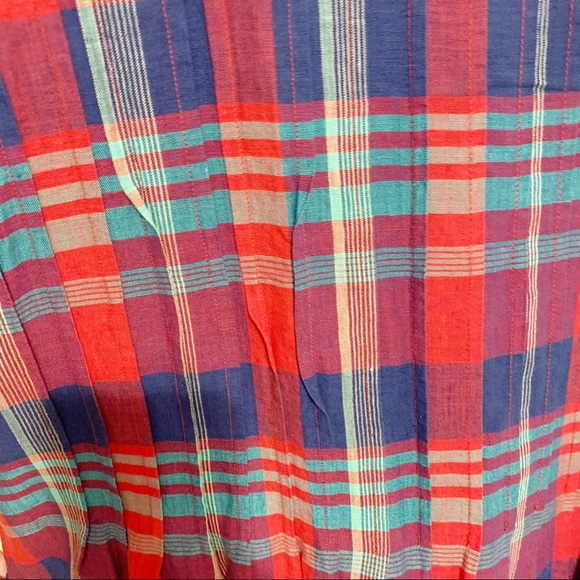 Vintage TR Bentley Plaid Linen 90's Style Dress - Picture 5 of 8